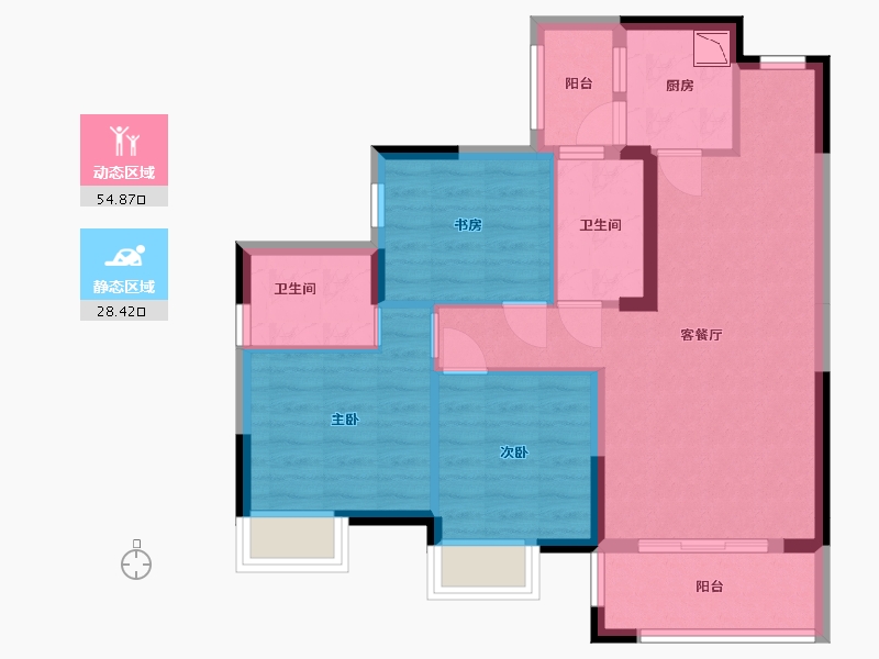 贵州省-贵阳市-温泉御景外滩壹号-73.52-户型库-动静分区