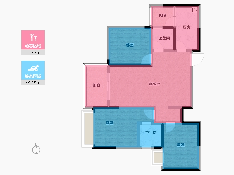 四川省-成都市-融创九天一城-81.05-户型库-动静分区