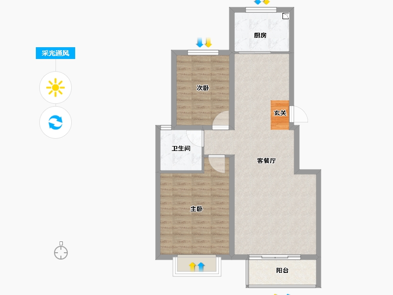 河北省-石家庄市-智慧健康城-75.00-户型库-采光通风