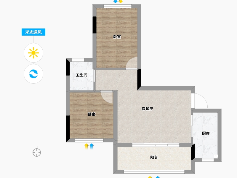 四川省-成都市-世外乡村海子山国际森林康养旅游度假区-59.12-户型库-采光通风