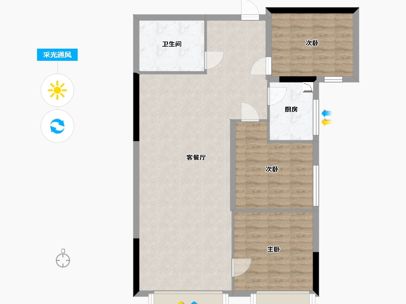 贵州省-贵阳市-祥源馨月港-90.97-户型库-采光通风