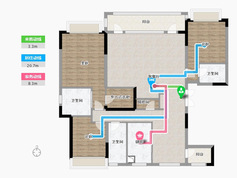 四川省-成都市-武侯金茂府-144.22-户型库-动静线