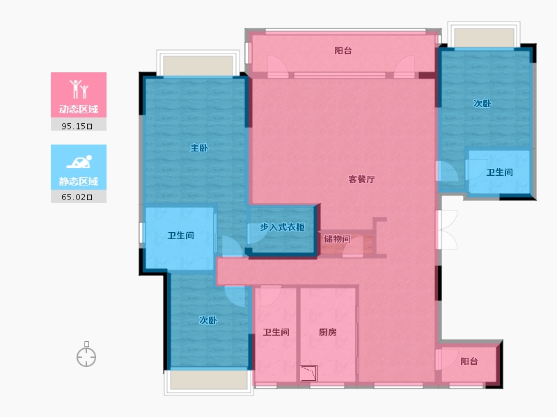 四川省-成都市-武侯金茂府-144.22-户型库-动静分区