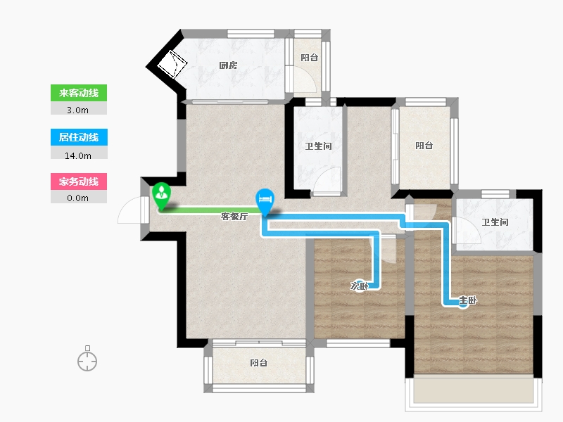 四川省-成都市-奥园玖俪湾-74.16-户型库-动静线