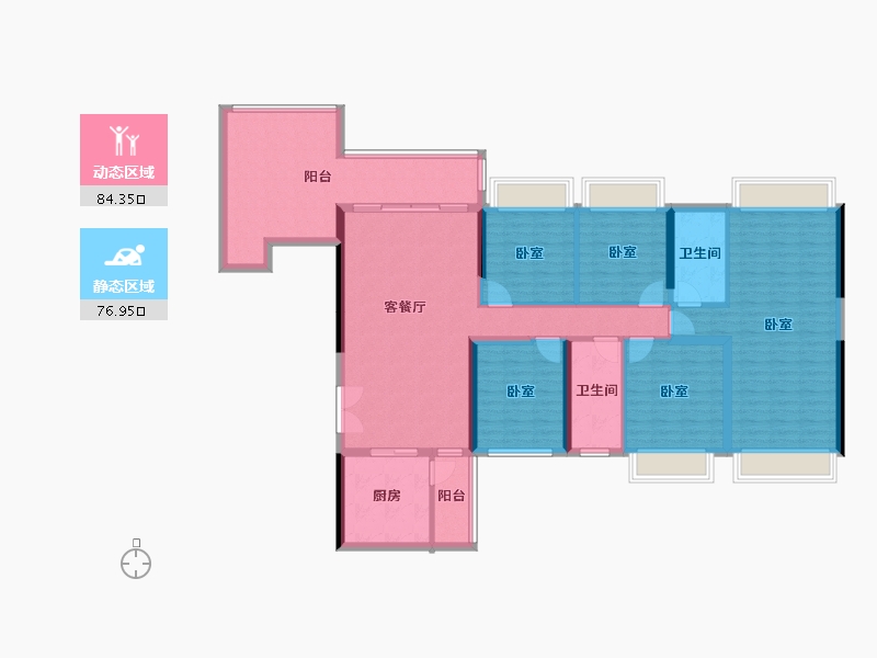 贵州省-贵阳市-益华湖湾-145.59-户型库-动静分区