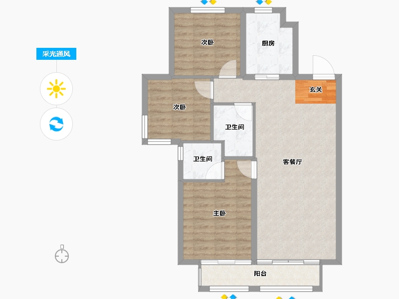 河北省-石家庄市-新兴城-78.22-户型库-采光通风