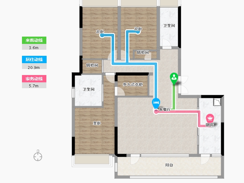 四川省-成都市-武侯金茂府-130.20-户型库-动静线