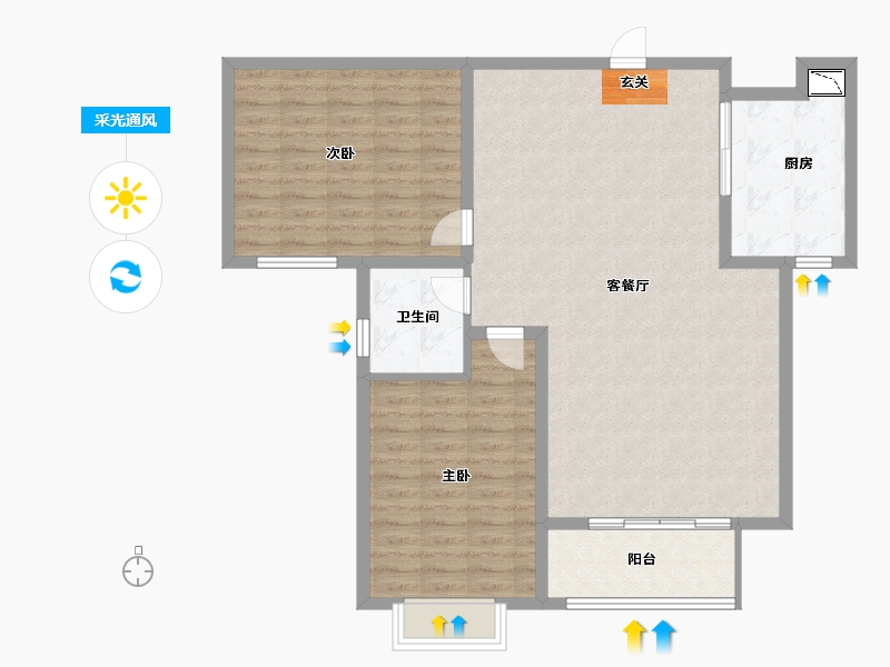 河北省-石家庄市-智慧健康城-101.00-户型库-采光通风