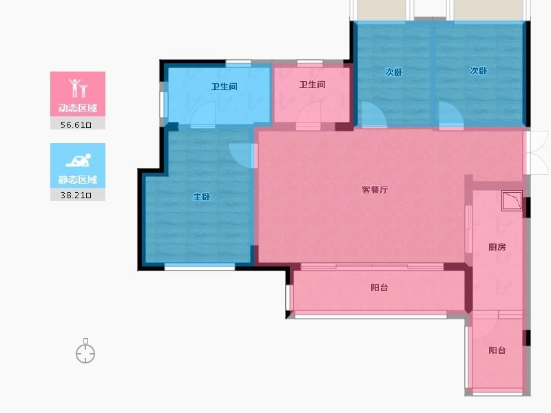 四川省-成都市-金融街金悦府-84.49-户型库-动静分区