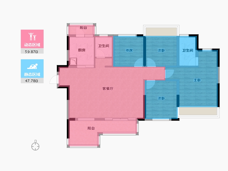 四川省-成都市-奥园玖俪湾-95.44-户型库-动静分区