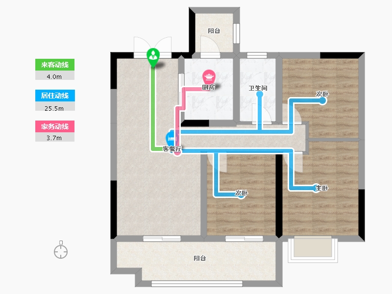 四川省-宜宾市-凤凰谷别院-76.88-户型库-动静线