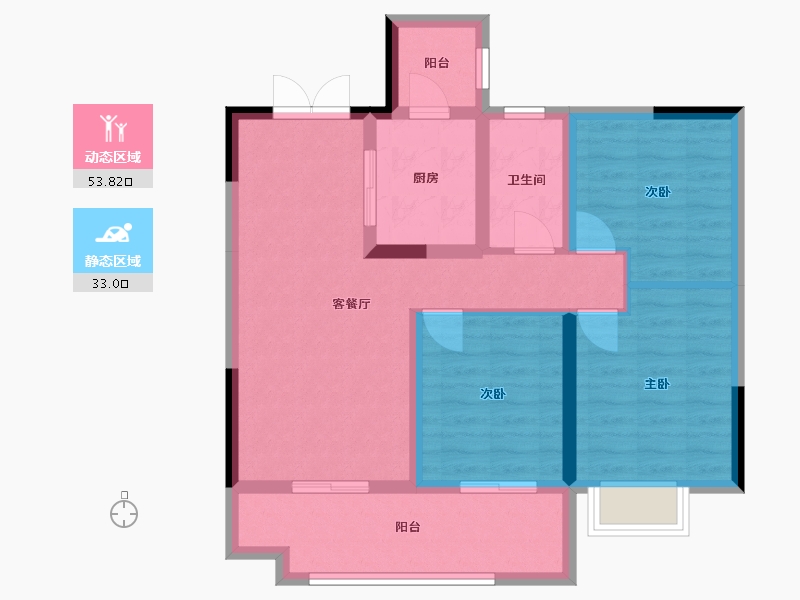 四川省-宜宾市-凤凰谷别院-76.88-户型库-动静分区