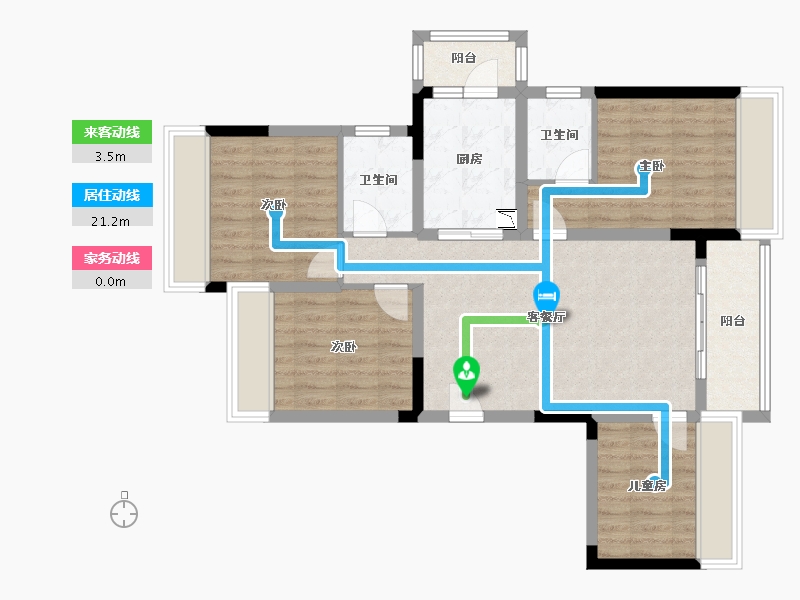 四川省-成都市-西双楠漫里-86.49-户型库-动静线