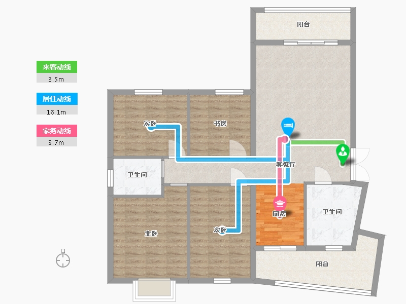 贵州省-贵阳市-城南枫竹苑熙苑-108.65-户型库-动静线