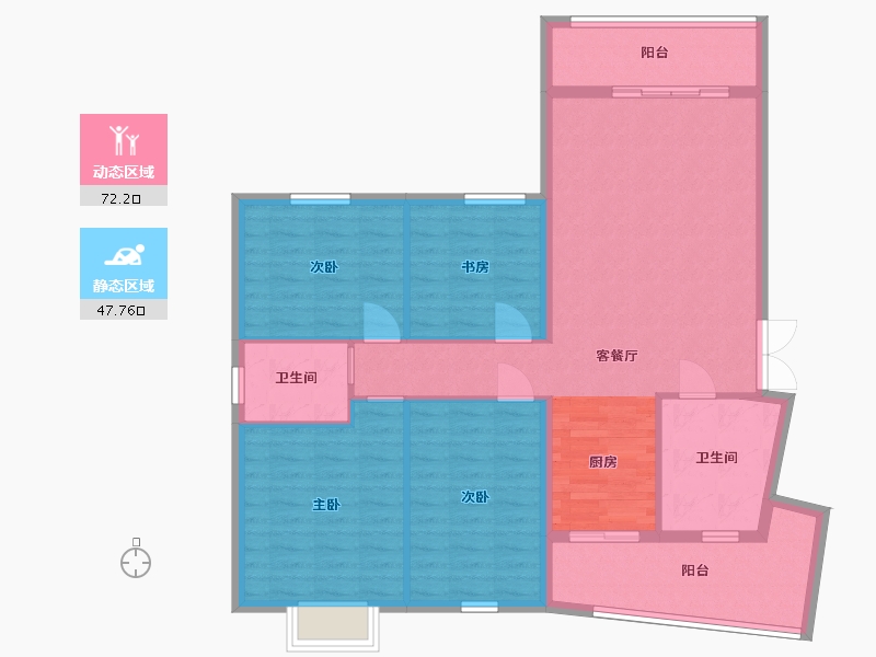 贵州省-贵阳市-城南枫竹苑熙苑-108.65-户型库-动静分区