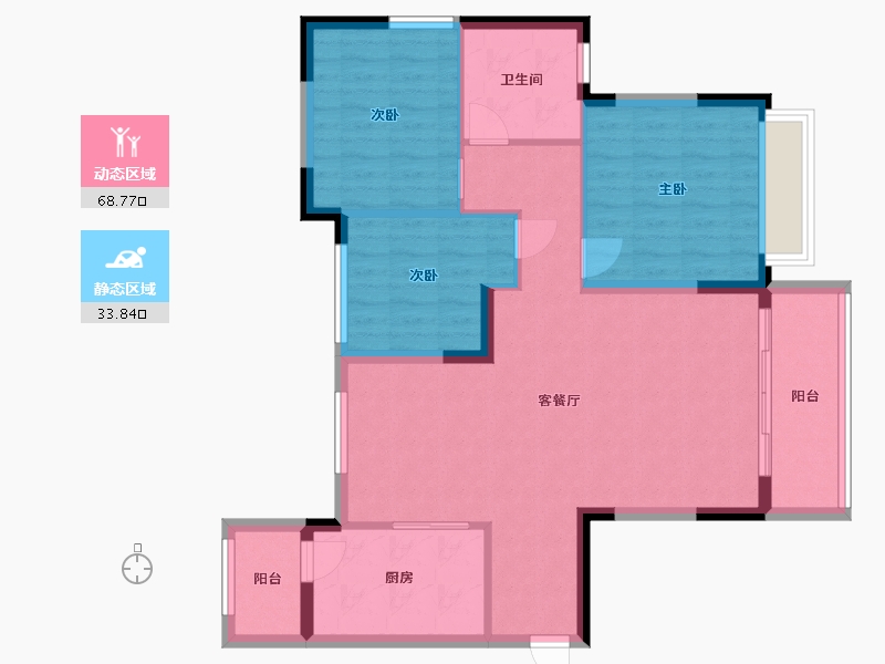 贵州省-贵阳市-金阳新世界花园-92.70-户型库-动静分区