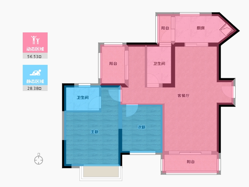 四川省-成都市-奥园玖俪湾-74.48-户型库-动静分区