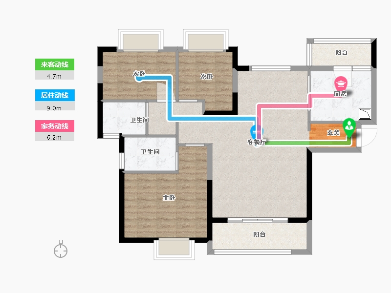 贵州省-贵阳市-贵阳恒大未来城-95.00-户型库-动静线