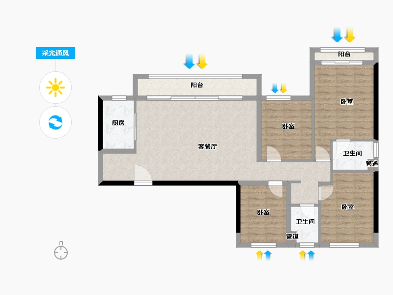 四川省-成都市-朗诗未来著-101.87-户型库-采光通风