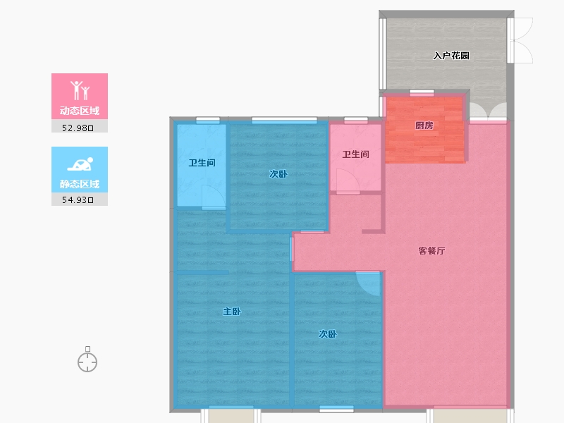 贵州省-贵阳市-城南枫竹苑熙苑-110.35-户型库-动静分区