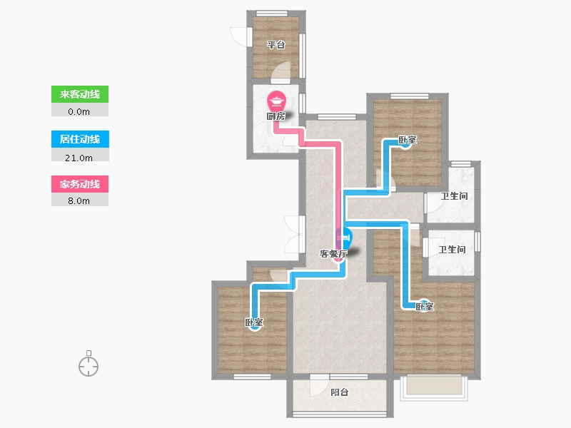 河北省-石家庄市-唐宫原著名邸-92.24-户型库-动静线