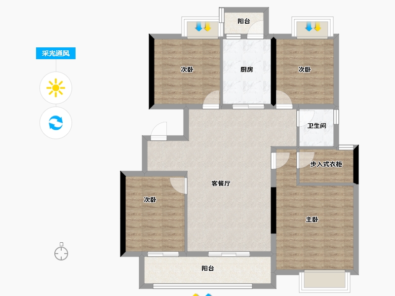 贵州省-遵义市-实地遵义君兰国际-105.44-户型库-采光通风