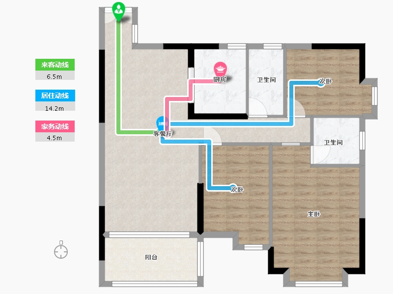 贵州省-贵阳市-鸿基君临天下三期-99.62-户型库-动静线