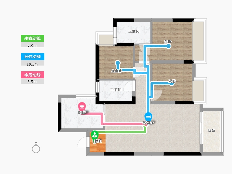 贵州省-贵阳市-美的云熙府-74.40-户型库-动静线