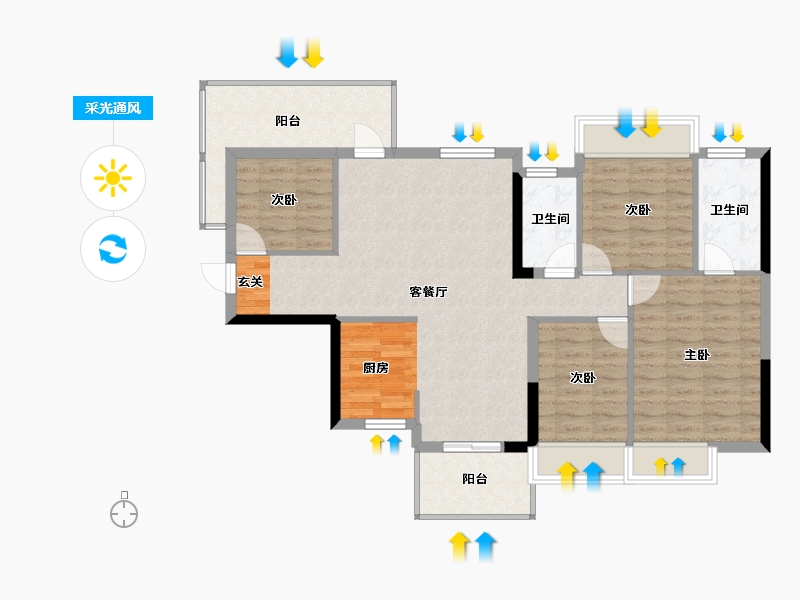 广西壮族自治区-柳州市-金科远道·集美天悦-99.04-户型库-采光通风