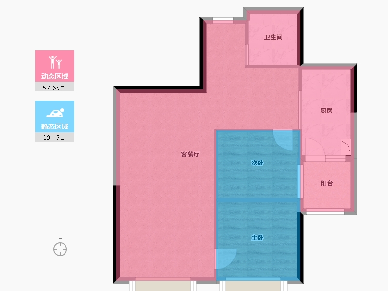 贵州省-贵阳市-祥源馨月港-69.76-户型库-动静分区