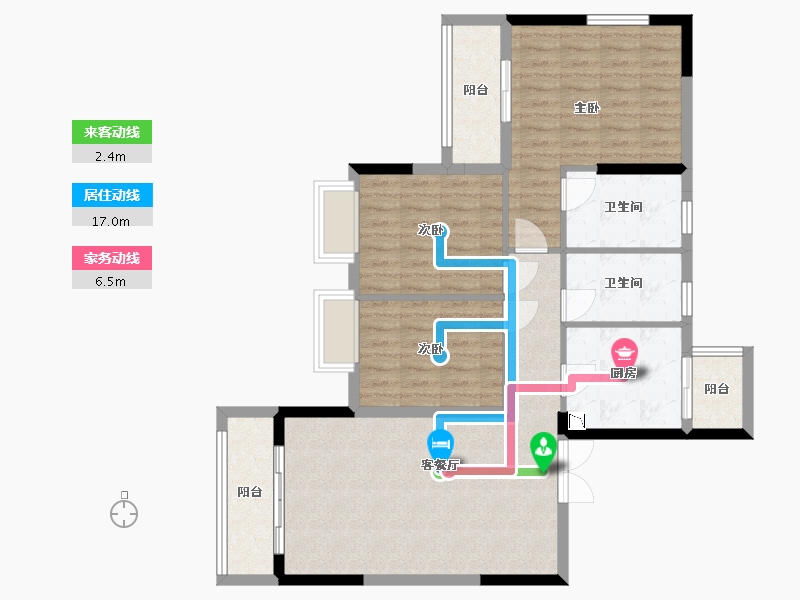 贵州省-贵阳市-鸿基君临天下三期-96.00-户型库-动静线