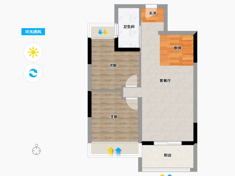 广西壮族自治区-柳州市-联发滨江壹号-57.91-户型库-采光通风