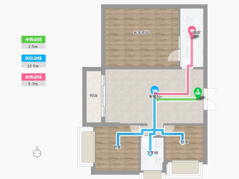 贵州省-贵阳市-益华湖湾-63.36-户型库-动静线