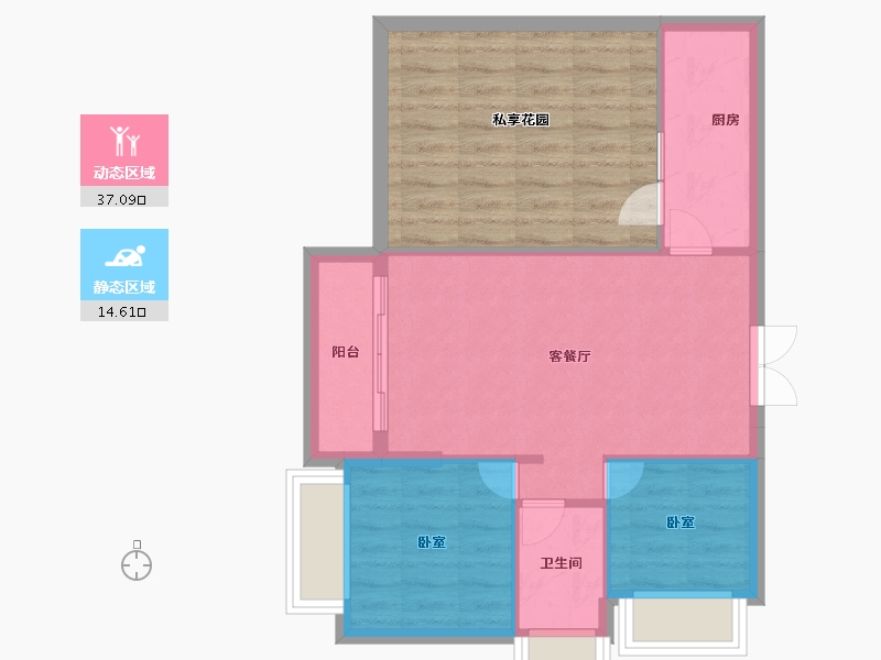 贵州省-贵阳市-益华湖湾-63.36-户型库-动静分区