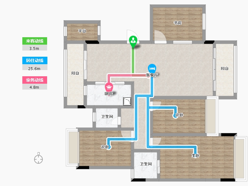 贵州省-遵义市-东都金麟府-135.85-户型库-动静线