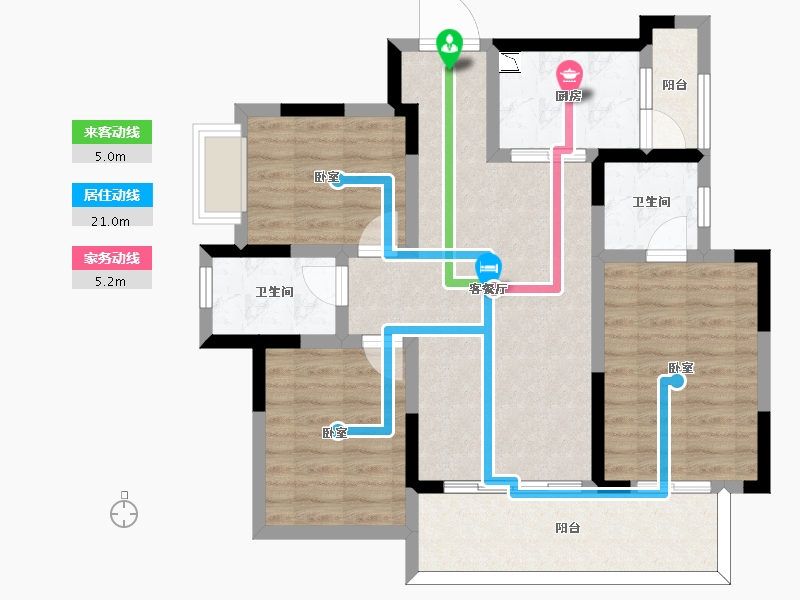 四川省-成都市-融创九天一城-85.25-户型库-动静线