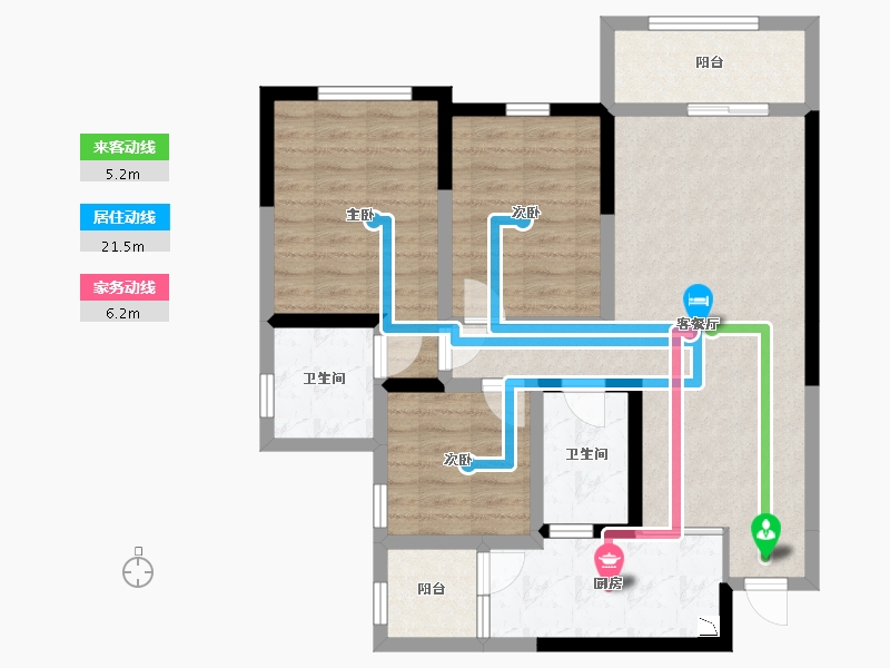 四川省-宜宾市-远达第一城-85.46-户型库-动静线