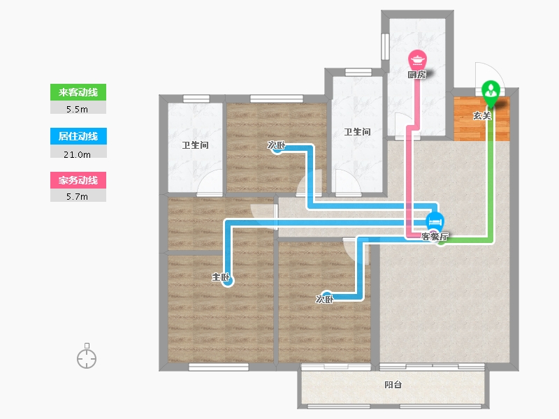 河北省-石家庄市-新兴城-90.82-户型库-动静线