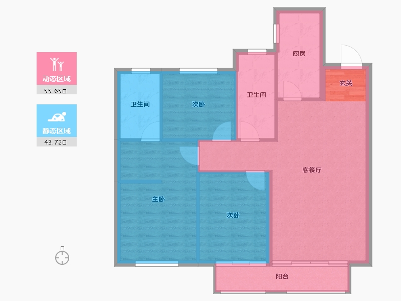 河北省-石家庄市-新兴城-90.82-户型库-动静分区