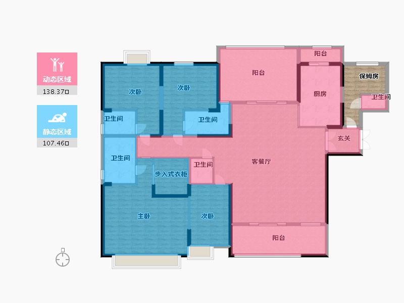 贵州省-贵阳市-鸿基君临天下三期-232.97-户型库-动静分区