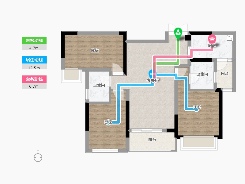 四川省-成都市-尊邸-79.33-户型库-动静线