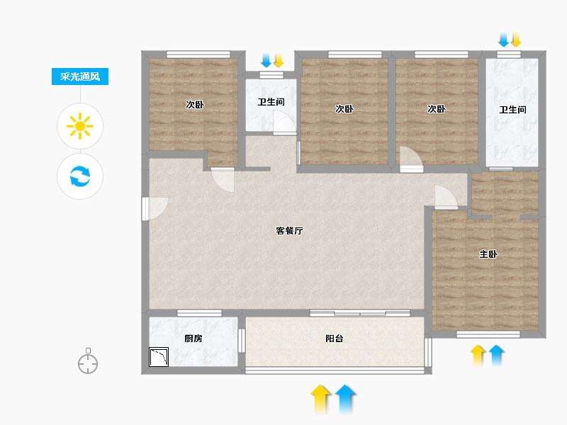 四川省-成都市-保利时代-119.06-户型库-采光通风