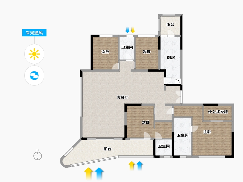 四川省-成都市-中国铁建西派金沙-194.25-户型库-采光通风