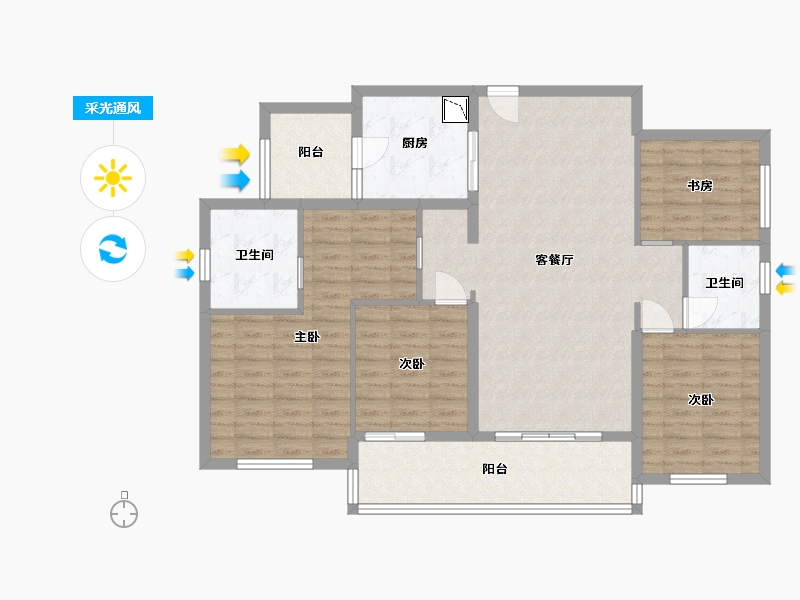 四川省-成都市-保利时代-118.09-户型库-采光通风