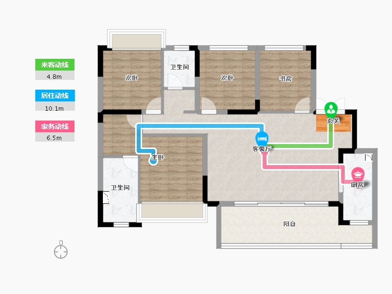 四川省-成都市-正黄翡翠堂-108.32-户型库-动静线