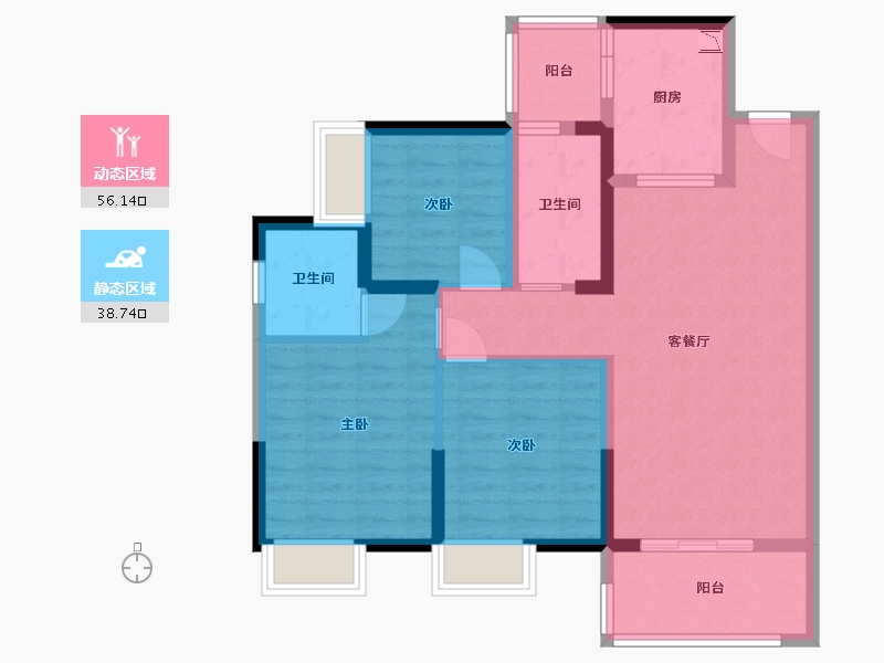 四川省-成都市-交投璟云府-83.93-户型库-动静分区