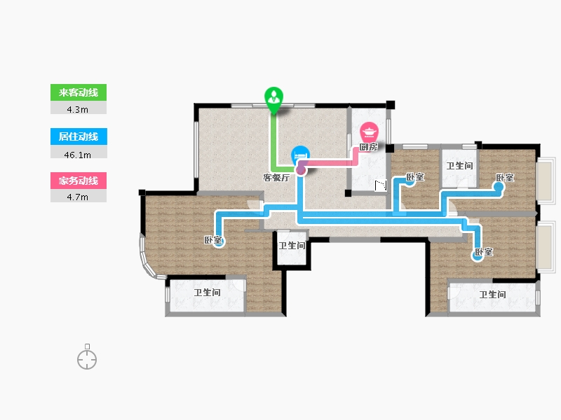 四川省-成都市-七一城市森林花园-156.98-户型库-动静线