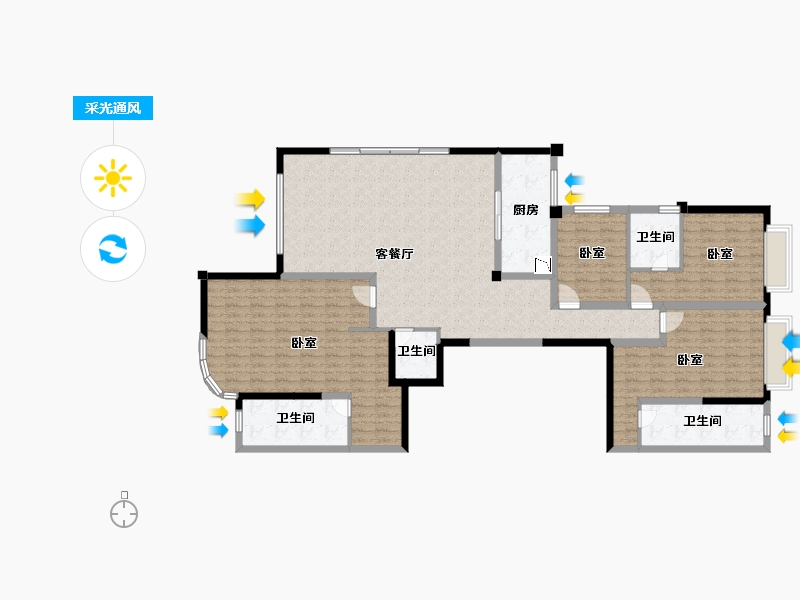 四川省-成都市-七一城市森林花园-156.98-户型库-采光通风