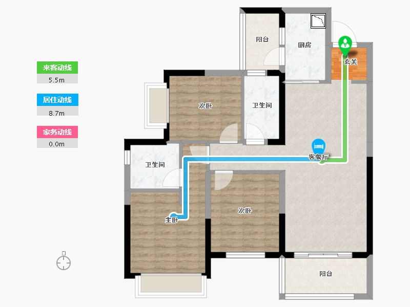 四川省-成都市-华润置地时代之城-88.63-户型库-动静线