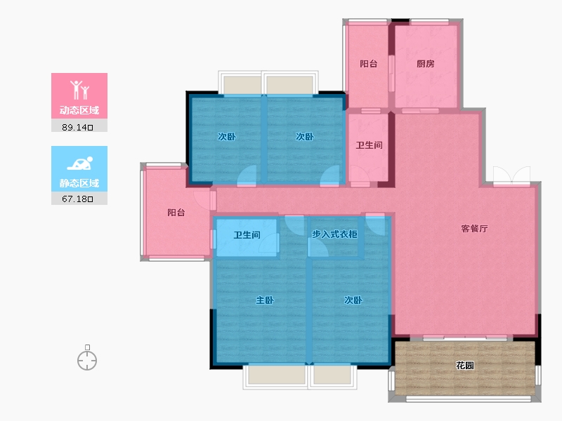 四川省-成都市-万和嘉苑-153.34-户型库-动静分区